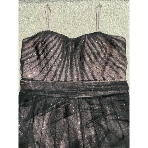 Y2K Hailey Logan Adrianna Papell XS Tulle Strapless Homecoming Dress Pink Black - Picture 7 of 11